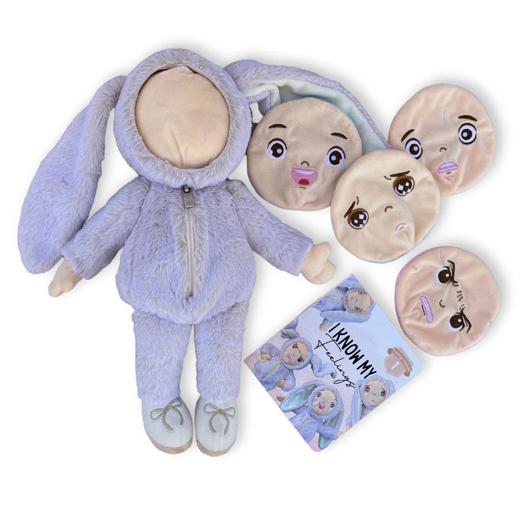 Feelings Friend Bunny Bundle with Level 1 to 3 Books plus 12 Faces and 24 Strategy Cards